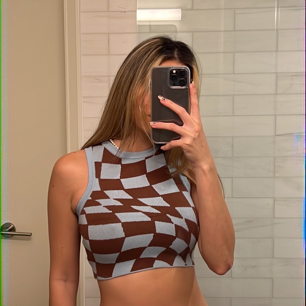 Austin Checkered Crop Top